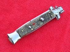  New Renzo Beltrame 9"  Italian Stiletto Rams-Horn Handles- SS Bayonet Blade