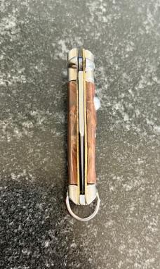 Colonial Snappy Bowtie Fishtail Keychain Switchblade Knife, Brown Scale, Unused
