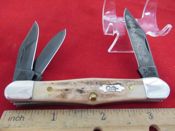 Case XX 2010 Vintage Stag with PVD coated Blades Split Back Whittler Pattern #V5383 Case XX 2010 Vintage Stag with PVD coated Blades Split Back Whittler Pattern #V5383