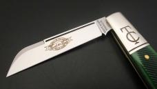 Great Eastern Cutlery #15 TC Barlow Tractor Green Sawcut Bone GEC 153124