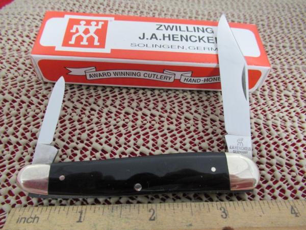 J.A. Henckels Smooth Black Handle Half Whittler Pattern # 1780