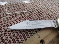Russel Green River Work Rough Saw Cut Bone Handle Whittler