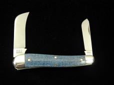 Great Eastern Cutlery GEC Faded Denim Blue Micarta John Chapman Farmer Knife NIT USA 383225