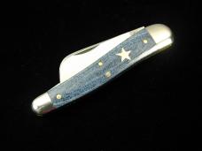 Great Eastern Cutlery GEC Faded Denim Blue Micarta John Chapman Farmer Knife NIT USA 383225
