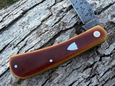 JEFF PEARCE CUSTOM BUTTERSCOTCH MICARTA BILL POOR DAMASCUS TRAPPER