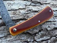 JEFF PEARCE CUSTOM BUTTERSCOTCH MICARTA BILL POOR DAMASCUS TRAPPER