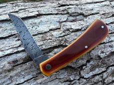 JEFF PEARCE CUSTOM BUTTERSCOTCH MICARTA BILL POOR DAMASCUS TRAPPER