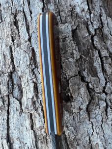 JEFF PEARCE CUSTOM BUTTERSCOTCH MICARTA BILL POOR DAMASCUS TRAPPER