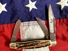 1993 Bulldog Brand Stockman Knife w/ Sweet Stag Handles -NOS