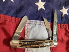 1993 Bulldog Brand Stockman Knife w/ Sweet Stag Handles -NOS