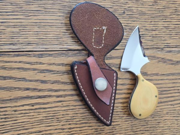 Custom Push Dagger by Alex J. Collins – Micarta Handle with Leather Sheath