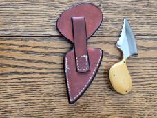 Custom Push Dagger by Alex J. Collins – Micarta Handle with Leather Sheath