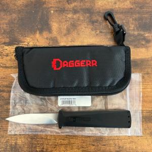 Daggerr Knives Koschei Slim Double Action OTF Knife Black (3.5" Satin D2)
