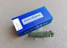 Benchmade Mini Osborne 945 AXIS Lock Knife Green Aluminum Handle Satin S30V Blade - New