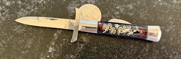 Vintage Miniature Bullfighter Swing Guard Manual Folding Knife, Japan
