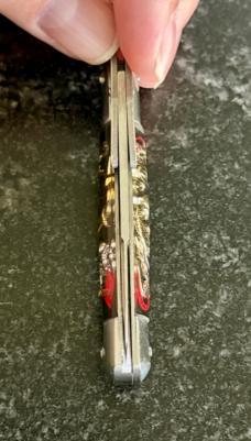 Vintage Miniature Bullfighter Swing Guard Manual Folding Knife, Japan