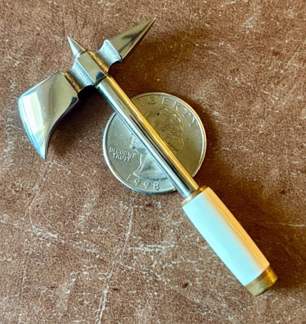 Custom Miniature Battle Axe, Hatchet, Tomahawk, Ivory Handle Custom Miniature Battle Axe, Hatchet, Tomahawk, Ivory Handle