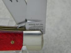 Parker Cut. Co. Surgical Steel Japan Red Stripe Parker Bullet Medium Jumbo Trapper Knife