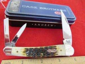 Case XX Crandall First Run Bone Wharncliff Seahorse Whittler Pattern # 6355WH SS