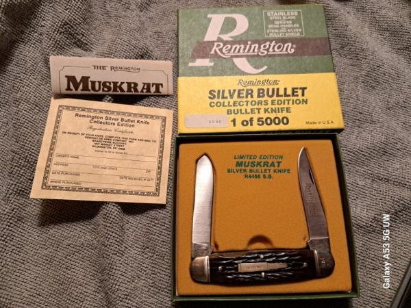 Remington Silver Bullet Muskrat Knife; Sterling Shield Collectors Edition; Like New in Box Remington Silver Bullet Muskrat Knife; Sterling Shield Collectors Edition; Like New in Box