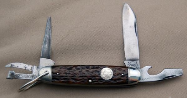 Official BSA #1496 Scout Knife Remington #RS3333 1933-1935 Bone Handles (213)