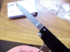 A.G.A. Campolin Rare Italian Gun Knife Black Ebonywood Circa 2019 UNUSED W/Box