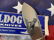1998 Bulldog Brand HAND MADE / Hammer Forged Elephant Toe w/ Bluetick Coonhound Dog Blade Etch - NOS