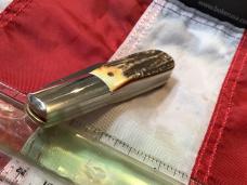 Vintage Boker “Tree Brand” Single Blade Barlow w/ Sweet Stag Handles -NOS in Orig box