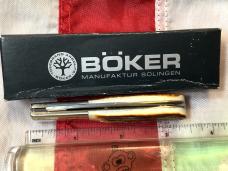 Vintage Boker “Tree Brand” Single Blade Barlow w/ Sweet Stag Handles -NOS in Orig box