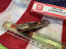Vintage J A Henckels 2 Blade Canoe (HK 12 S) w/ Great Stag Handles -NM