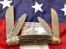 Hen & Rooster -Bertram Cutlery Large "Hillbilly" Congress w/ Nice Stag Handles