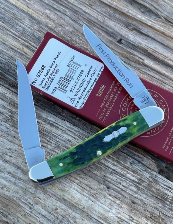 CASE XX ** FPR 2025 GREEN APPLE PEACH SEED JIGGED BONE MUSKRAT