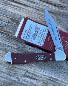 CASE XX ** FPR 2025 DARK RED BURLAP MICARTA SMOOTH LARGE COPPERLOCK CS