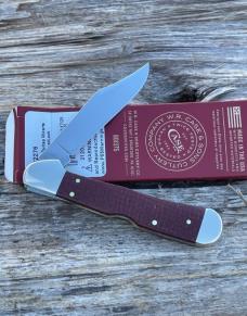 CASE XX ** FPR 2025 DARK RED BURLAP MICARTA SMOOTH LARGE COPPERLOCK CS
