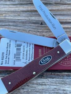 CASE XX ** FPR 2025 DARK RED BURLAP MICARTA SMOOTH TRAPPER CS