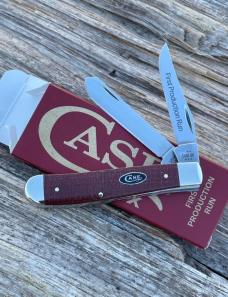 CASE XX ** FPR 2025 DARK RED BURLAP MICARTA SMOOTH MINI TRAPPER CS
