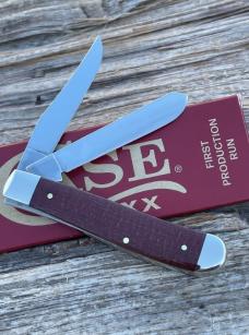 CASE XX ** FPR 2025 DARK RED BURLAP MICARTA SMOOTH MINI TRAPPER CS