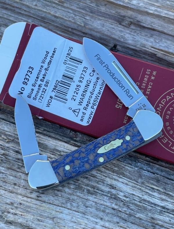 CASE XX ** FPR 2025 BLUE SYCAMORE WOOD SMOOTH BABY BUTTERBEAN