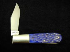 Schatt & Morgan Blurple Jigged Bone Barlow Knife By Cooper Cutlery Rare C69B Clip Blade Made In USA 
