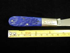 Schatt & Morgan Blurple Jigged Bone Barlow Knife By Cooper Cutlery Rare C69B Clip Blade Made In USA 