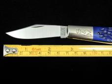 Schatt & Morgan Blurple Jigged Bone Barlow Knife By Cooper Cutlery Rare C69B Clip Blade Made In USA 