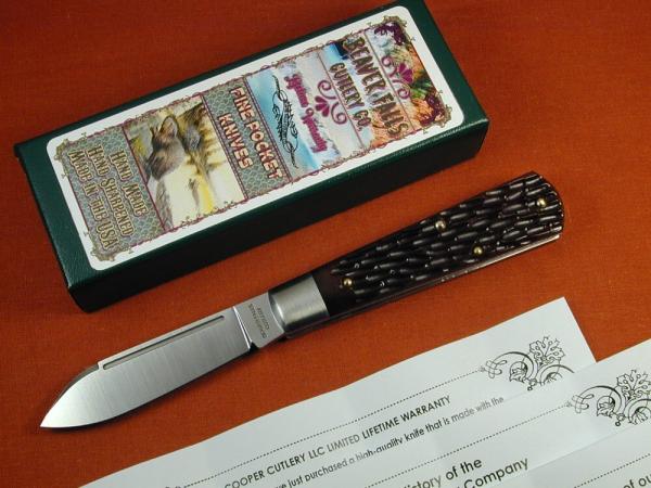 Beaver Falls Cutlery 2024 Bourbon Jigged Bone Jack Knife from Cooper Cutlery Integral Bolsters USA Beaver Falls Cutlery 2024 Bourbon Jigged Bone Jack Knife from Cooper Cutlery Integral Bolsters USA