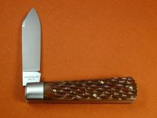 Beaver Falls Cutlery 2024 Bourbon Jigged Bone Jack Knife from Cooper Cutlery Integral Bolsters USA 