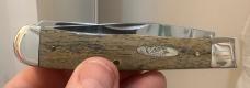 2004 Case Magicians Knife-Speckled Black&Orange Trapper w/Matching Script Shields on Each Side. Mint