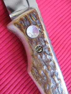 Vintage Russian Stag Leopard Switchblade Knife