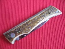 Vintage Russian Stag Leopard Switchblade Knife