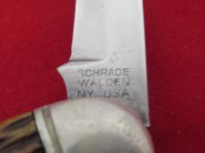 Schrade Walden NY USA Peach Seed Jigged Split Back Whittler EDC