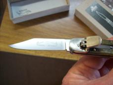 Hubertus Knife Solingen, Germany Small 08 Rare BIg Horn Edition 5 3/4 " Open Lilyput NIB