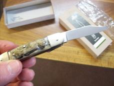 Hubertus Knife Solingen, Germany Small 08 Rare BIg Horn Edition 5 3/4 " Open Lilyput NIB