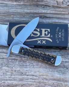 CASE XX ** SFO SMOOTH ANTIQUE BONE STRUT & RUT DROP POINT RUSSLOCK